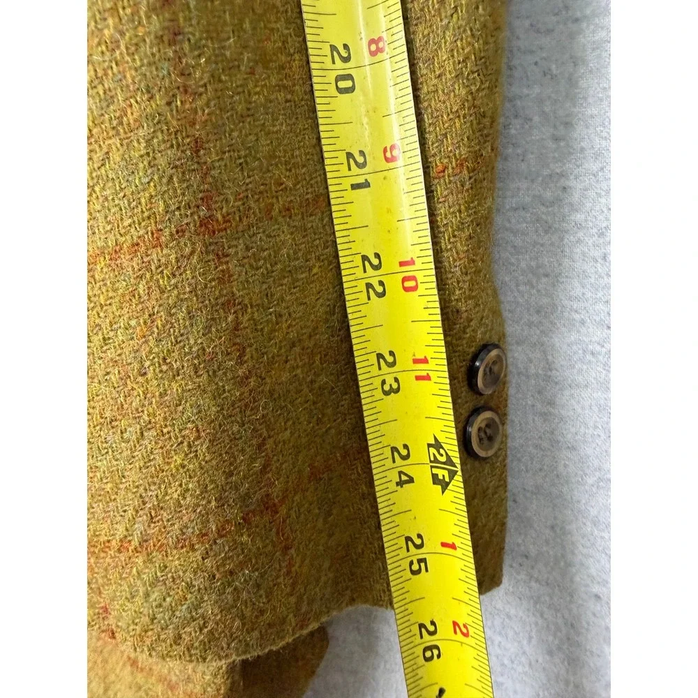Vintage Juilliard‎ Mens Wool Tweed Sport Coat Yellow Windowpane Blazer 50s 60s
